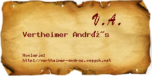 Vertheimer András névjegykártya
